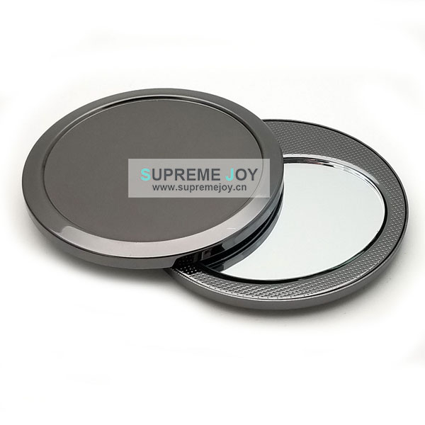 Gunmetal zamac mirror compact